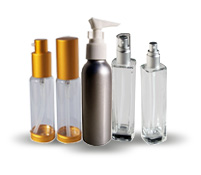 Glass Bottles with Lotion and Treatment Pumps