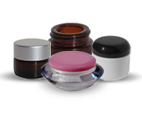 Amber Glass, Clear Glass and Plastic Cream Jars